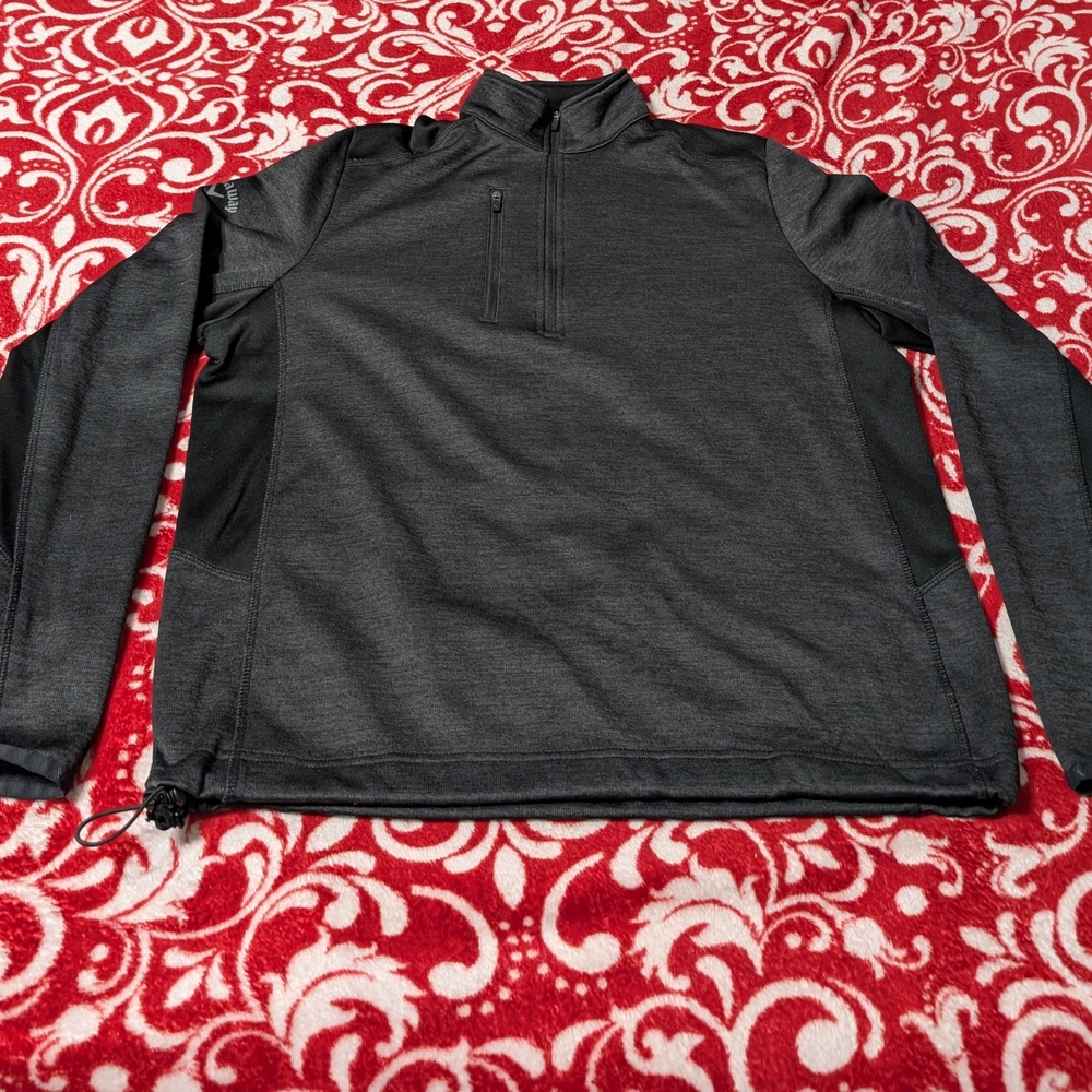 Gray and Black Quarter-Zip Pullover
